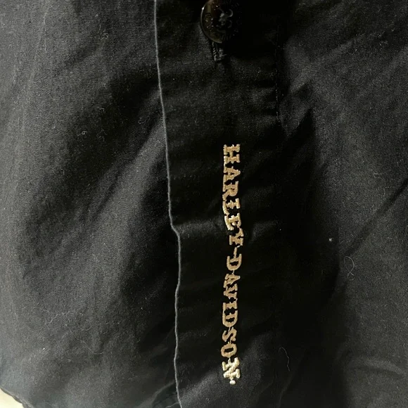 Harley Davidson Black Button Up Embroidered shirt - Picture 4 of 5